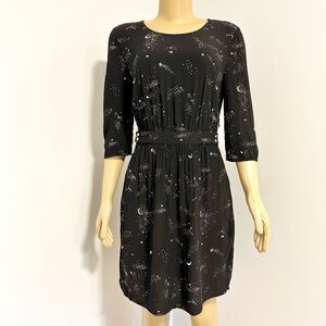 Des Petites Hauts Sessilia Stars Celestial Black Mini Dress Women’s Small T1